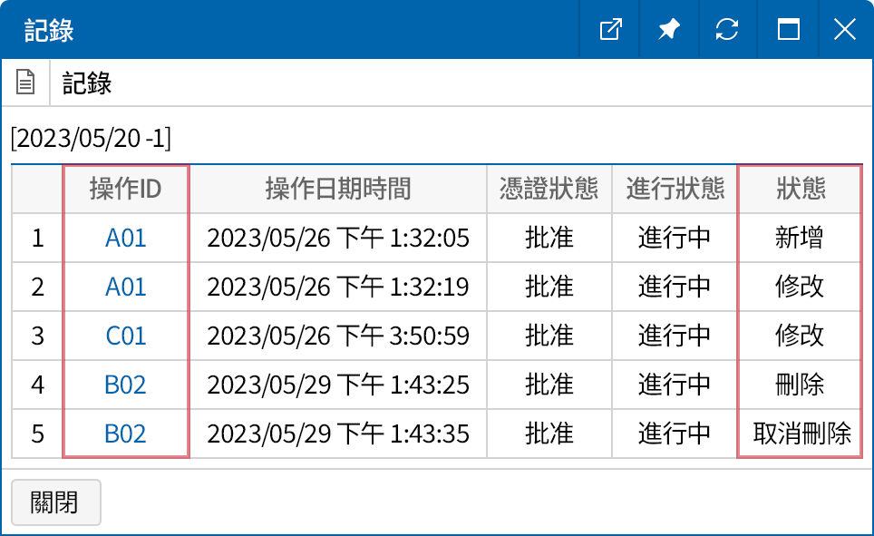 掌握資料的變動事項