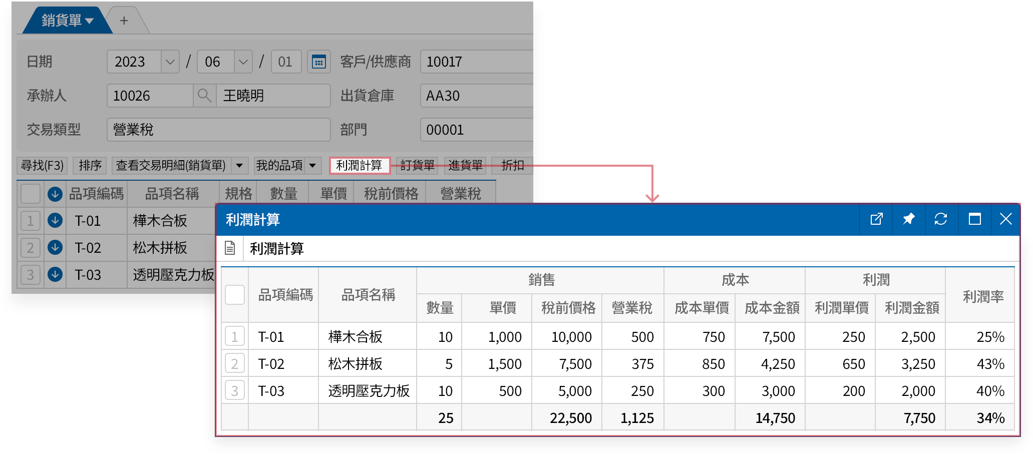 提前確認利潤率