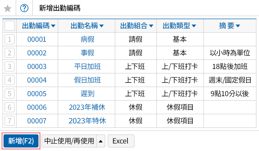 設定及管理出勤項目
