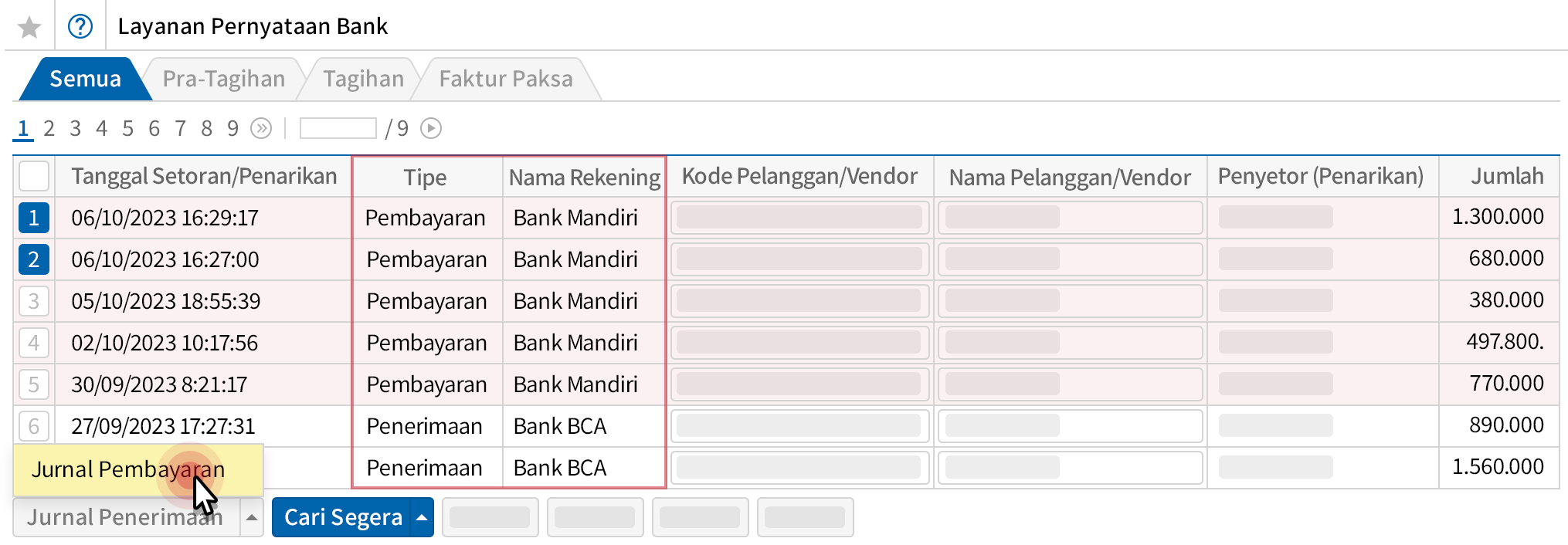 Pengumpulan Data Setoran dan Penarikan Akun Secara Otomatis