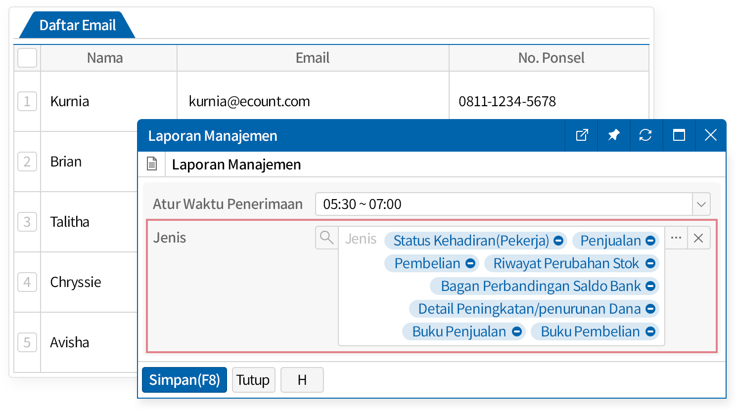 Pengiriman Otomatis Ringkasan Laporan Keuangan