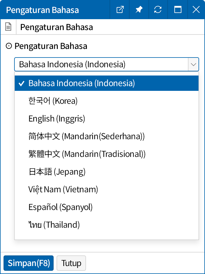 Pengaturan Bahasa untuk Tiap Pengguna