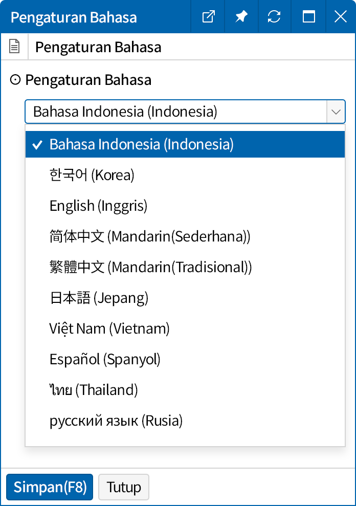 Pengaturan Bahasa untuk Tiap Pengguna