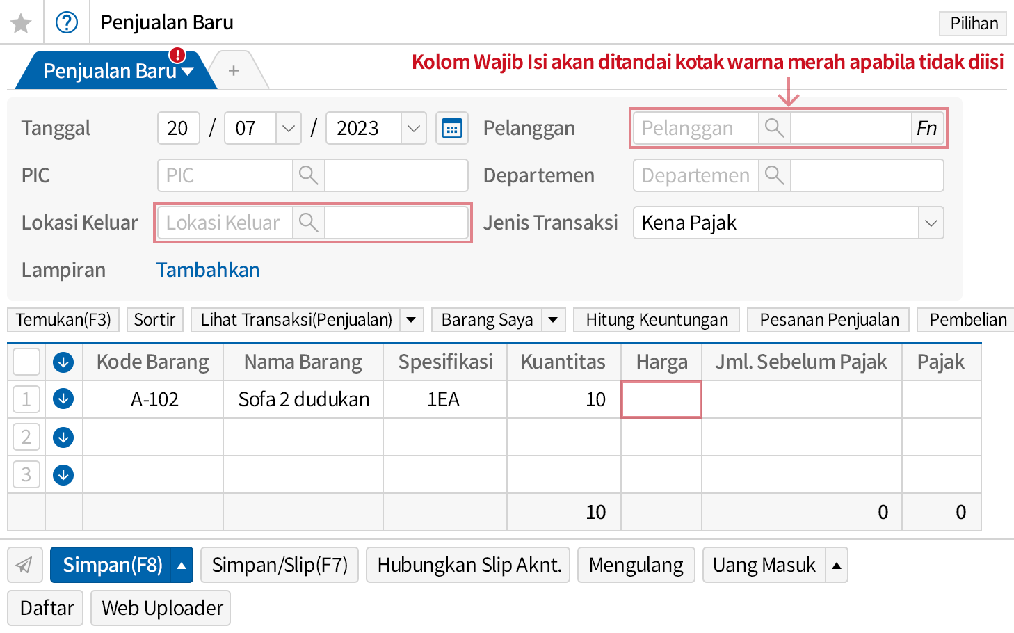 Atur Layar Input yang Sesuai dengan Perusahaan Anda
