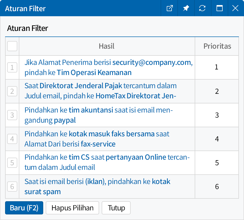 Aturan klasifikasi email