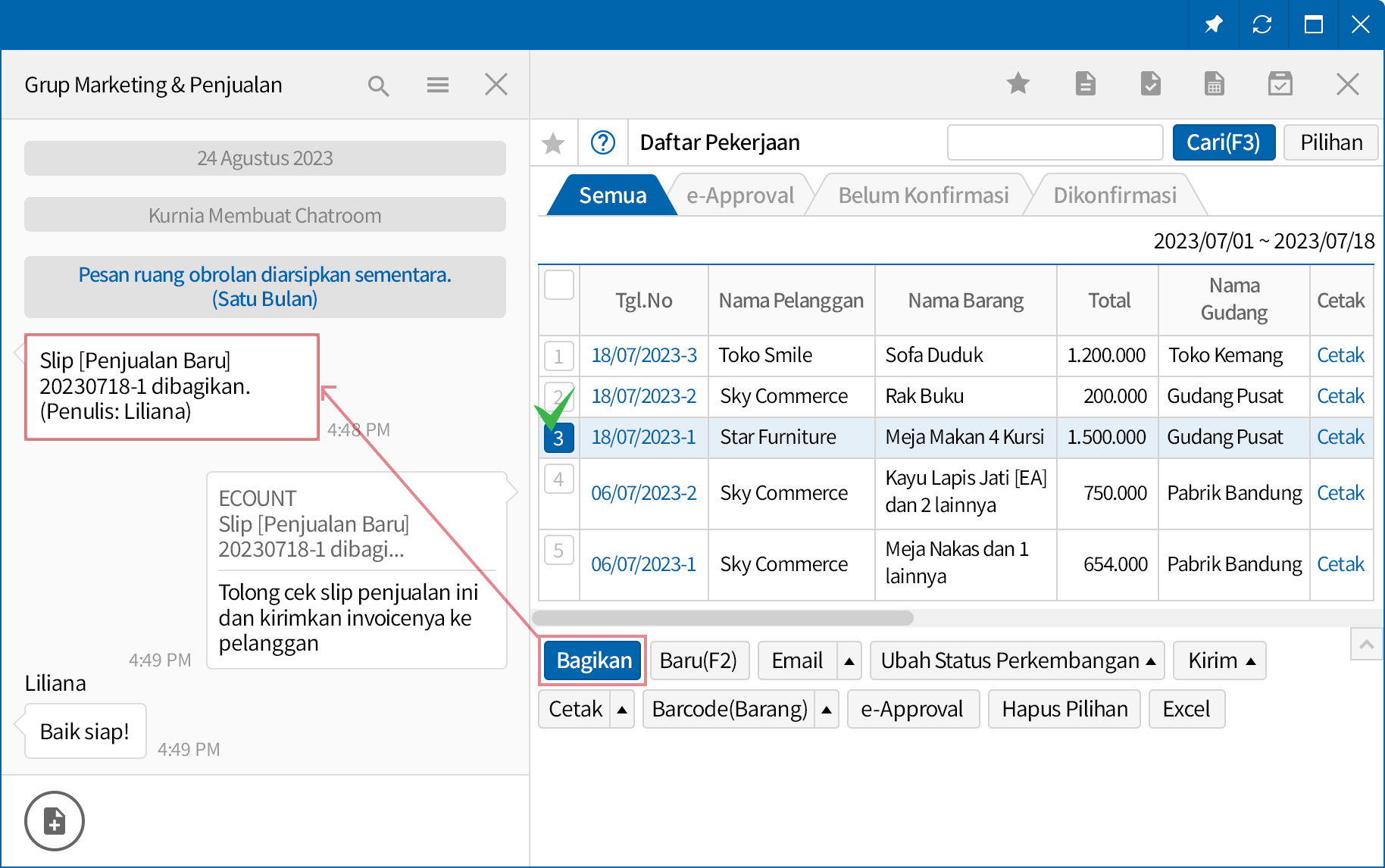 Tertaut dengan Slip ERP