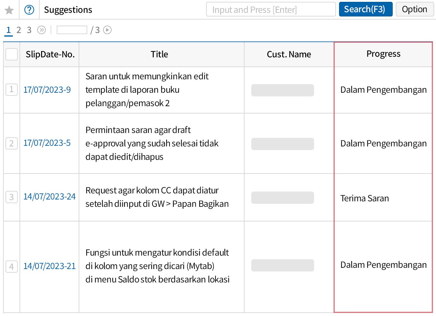 Upgrade Berdasarkan Saran Pelanggan