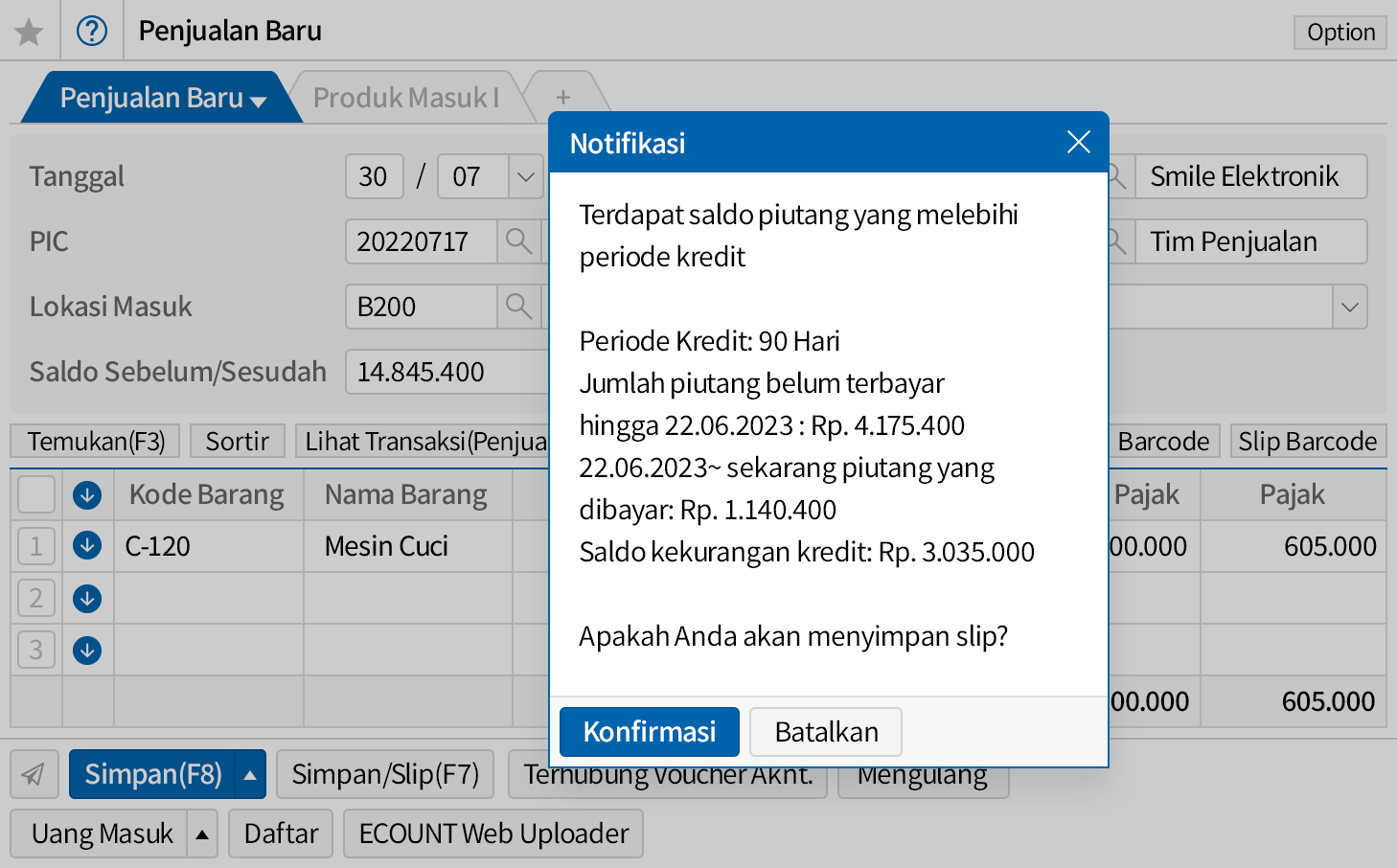 Pengaturan Kredit Pelanggan