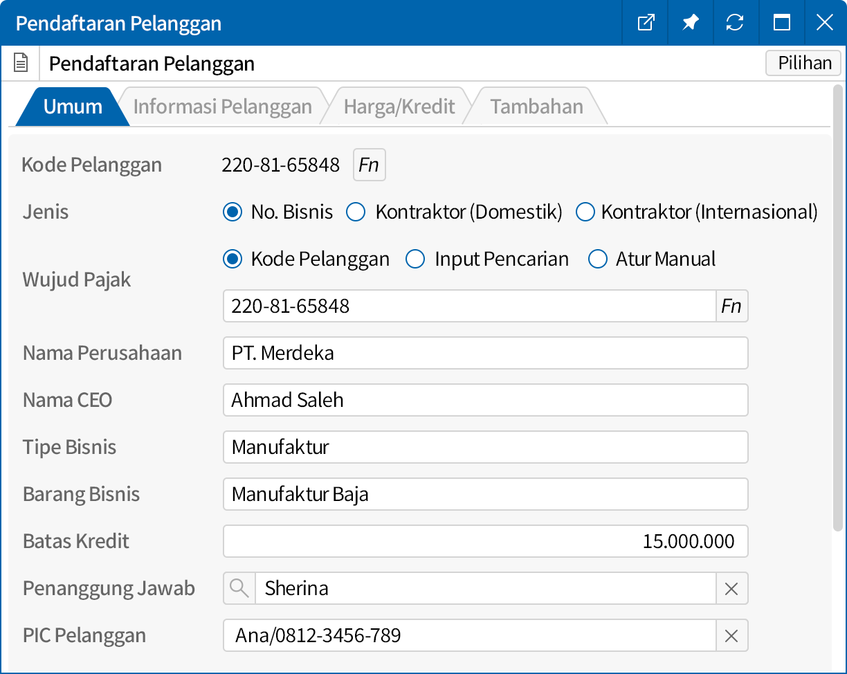 Pengelolaan Informasi Pelanggan Terperinci