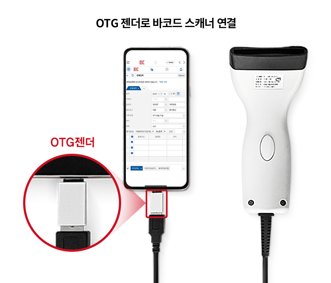 일반적인 바코드 스캐너와 모두 호환