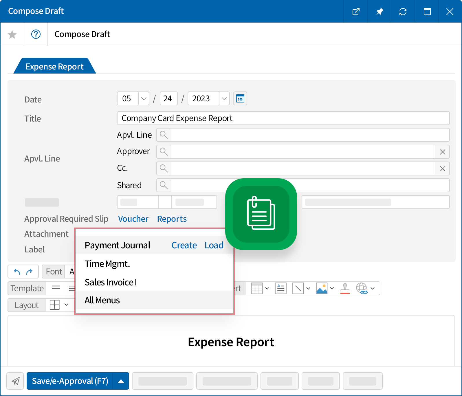 Integration with groupware(e-Approval)