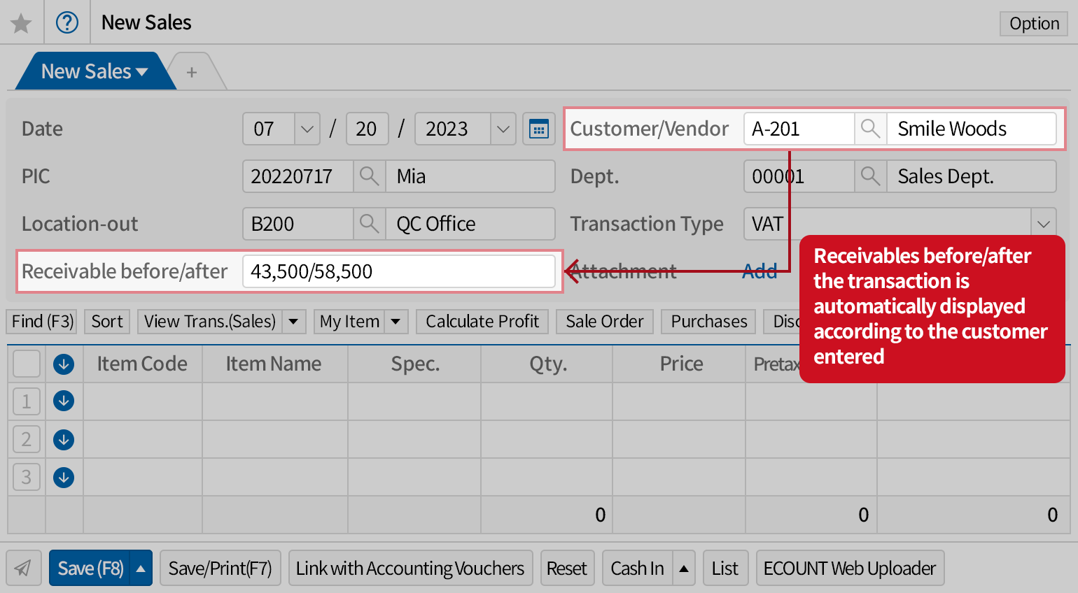 Additional features for more convenience