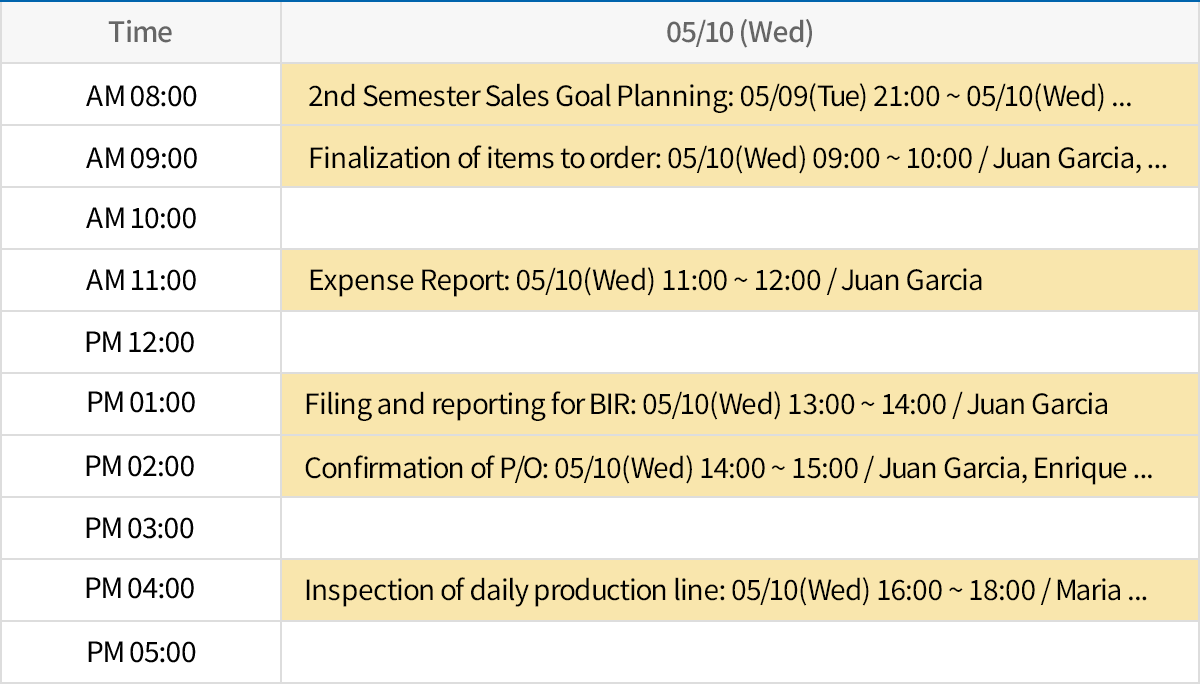 Daily Schedule