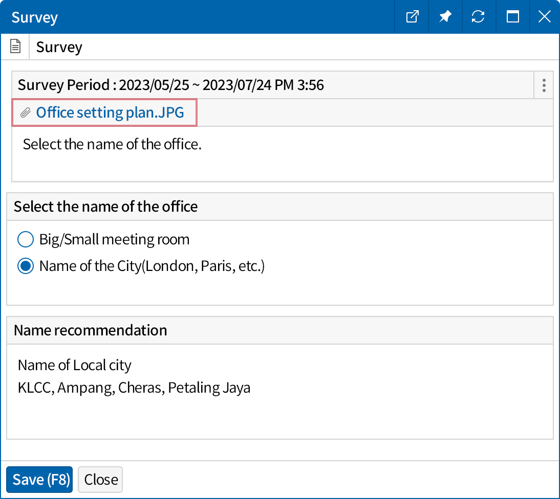 Attach files related to the poll