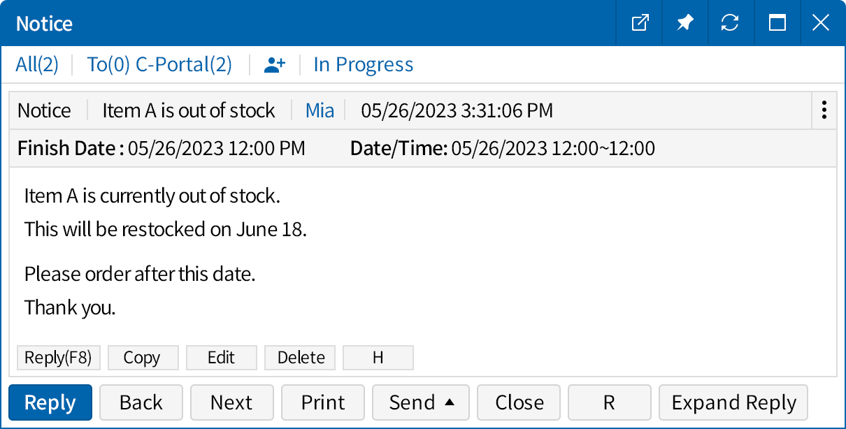 Smooth communication with the customer