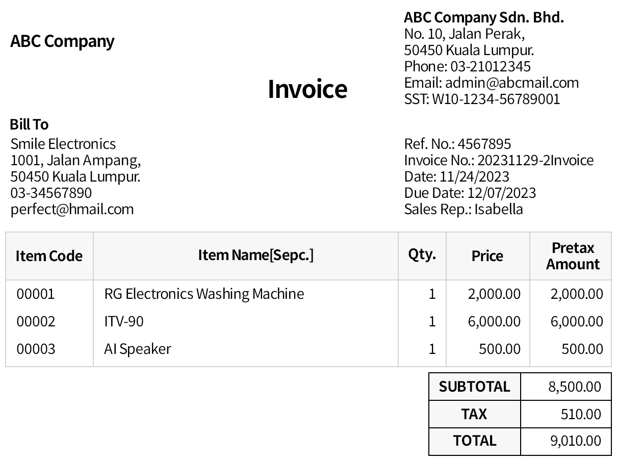 Default Invoice Template