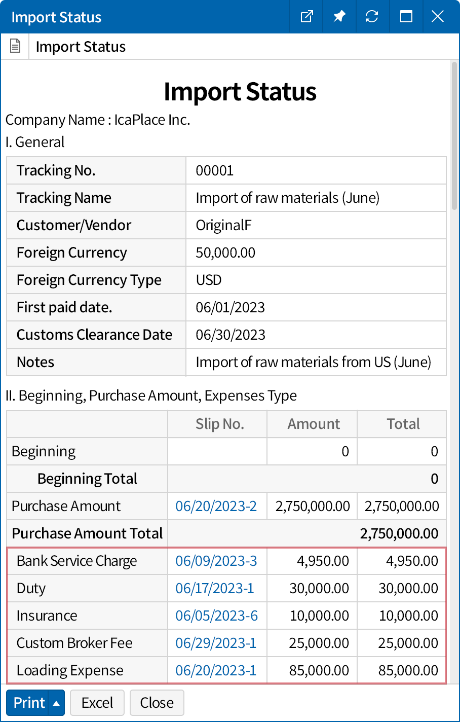 Manage the entire flow of import just like in practical operations