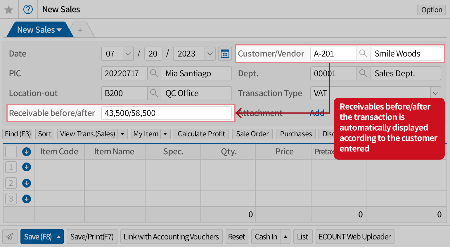 Additional features for more convenience