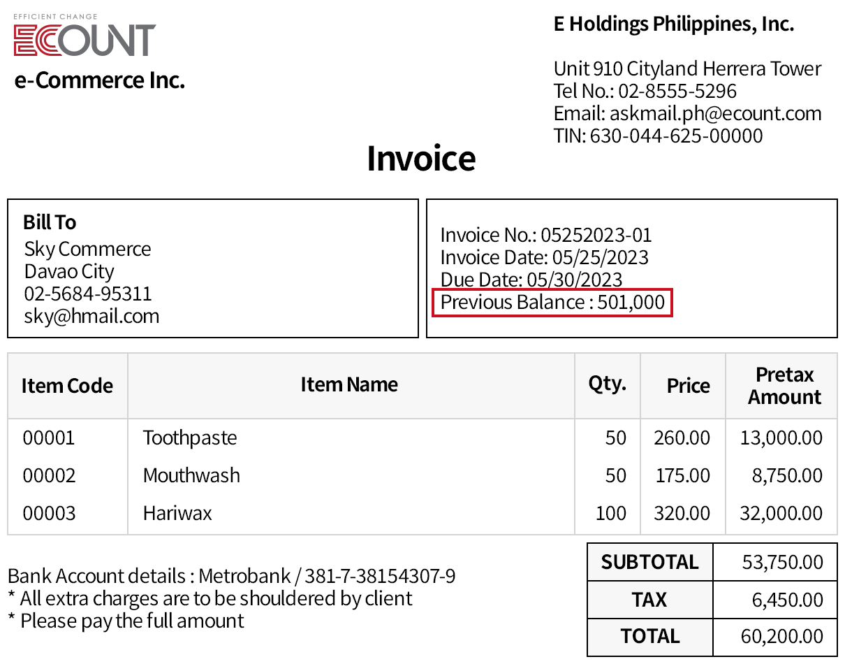 Display Outstanding Receivables Item on Transaction Statement