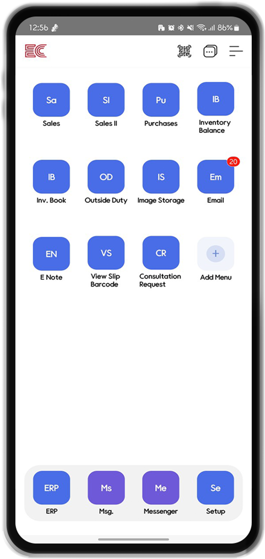 Use all ECOUNT's functions on your mobile device