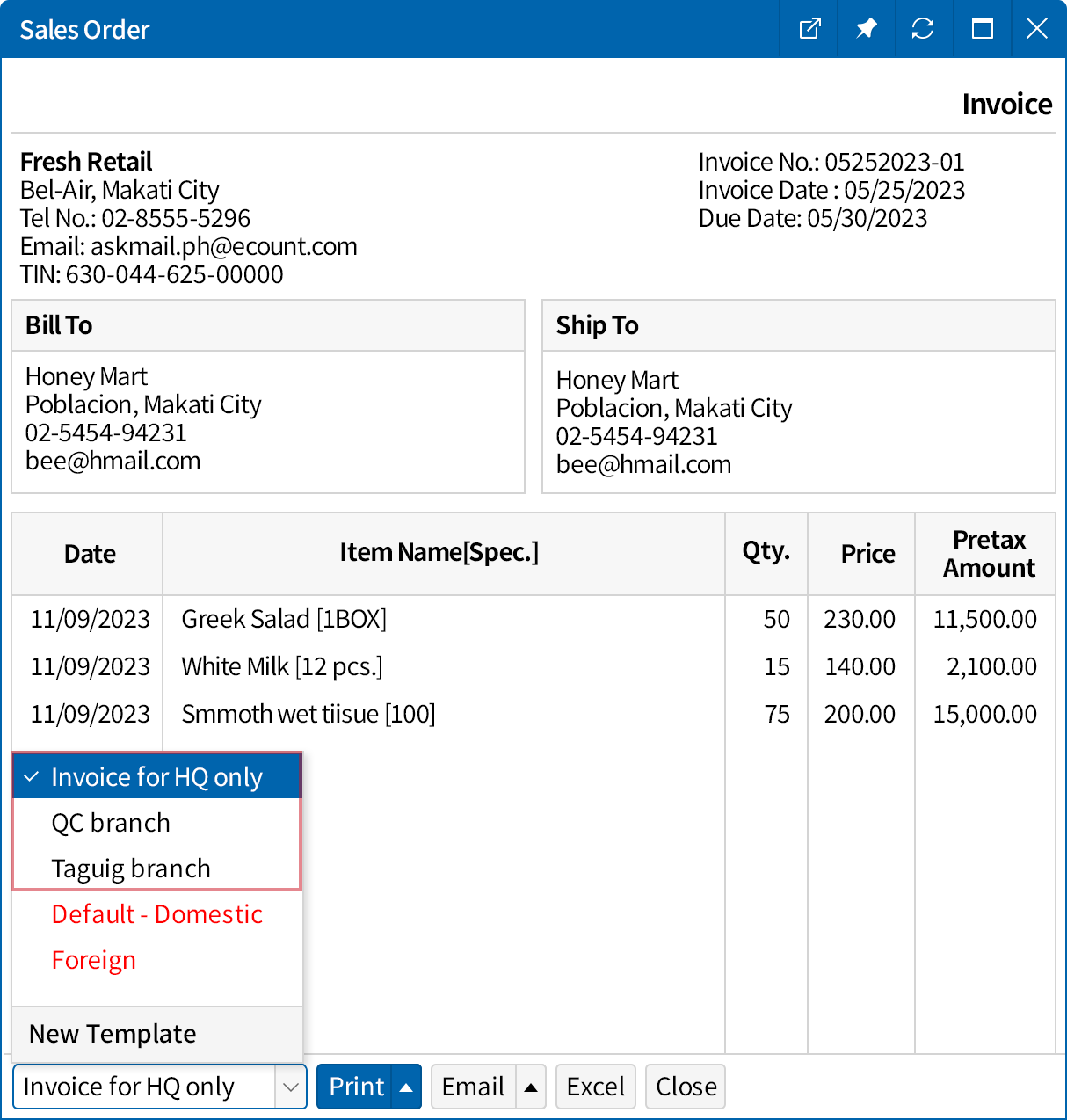 Templates for Each Branch
