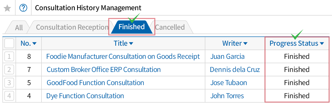 Customer/vendor history management