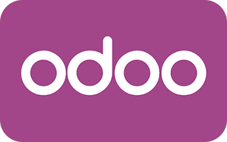 Odoo logo representing a modular ERP platform for accounting, inventory, CRM, sales, manufacturing, purchasing, and business management.