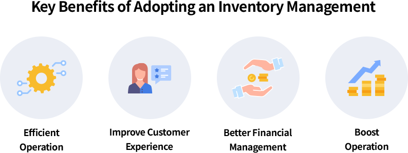 Infographic showing reasons Philippine businesses switch to inventory systems, including efficient operations, improved customer experience, better financial management, and boosted business growth.
