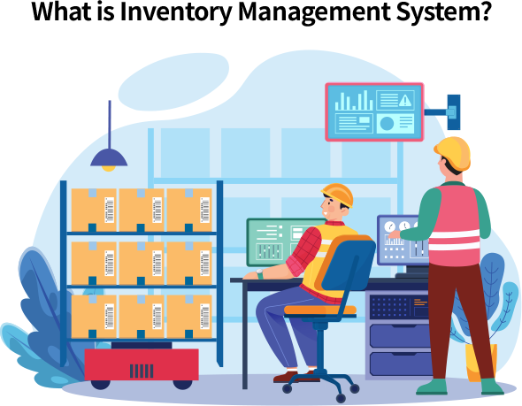 Workers using a digital inventory management system to track inventory data and stock levels in real time