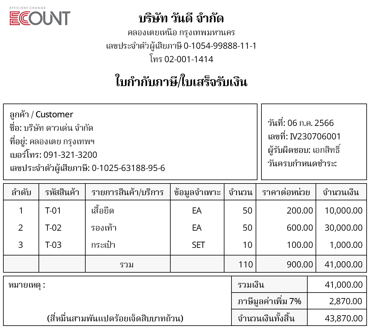 แสดงรายการลูกหนี้ในเอกสารการขาย