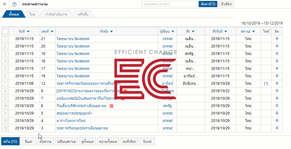 ห้องสนทนา ECOUNT Messenger