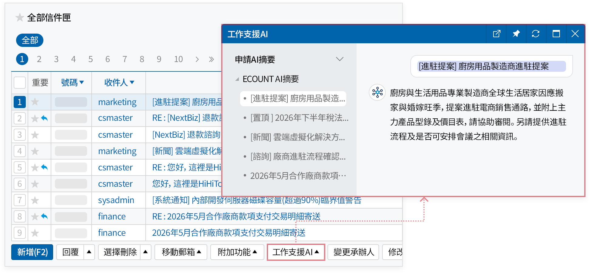 AI 摘要郵件
