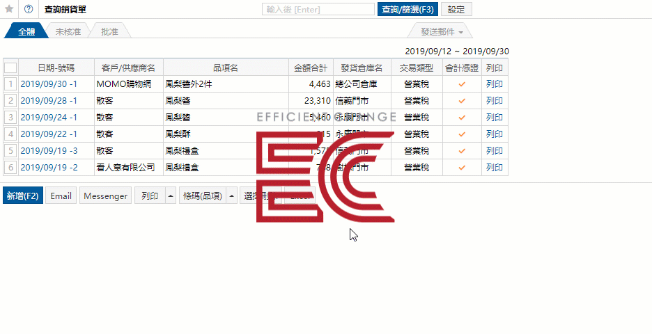 交易明細單