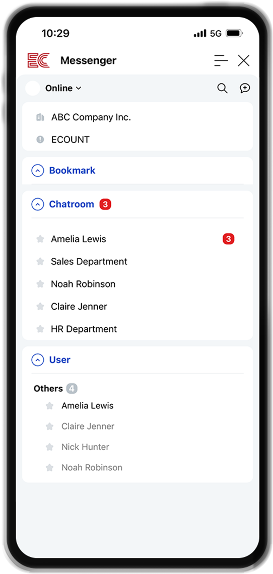 Use the messenger through the mobile