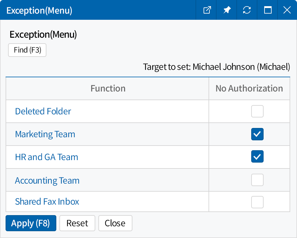 Authorization Settings