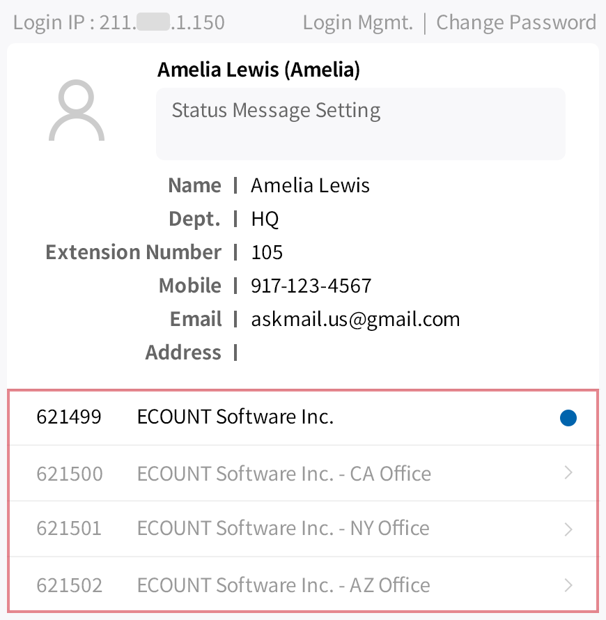 Easily access the data of each branch through multi-login feature
