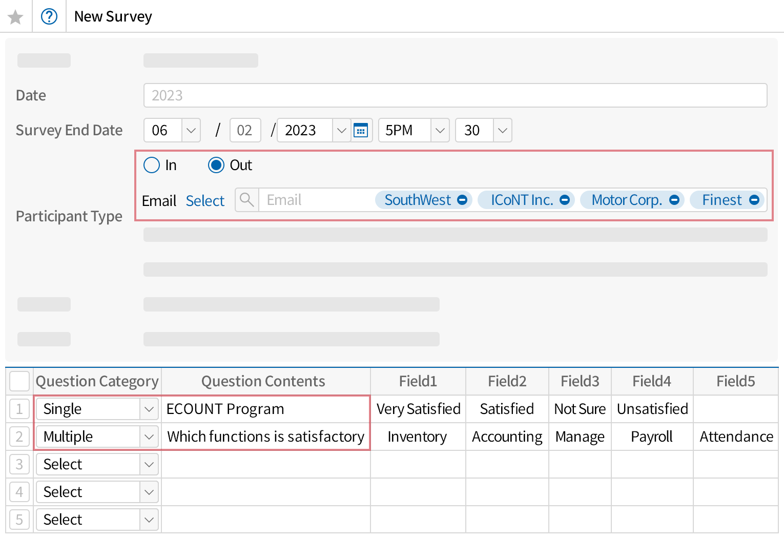 Customer and vendor surveys