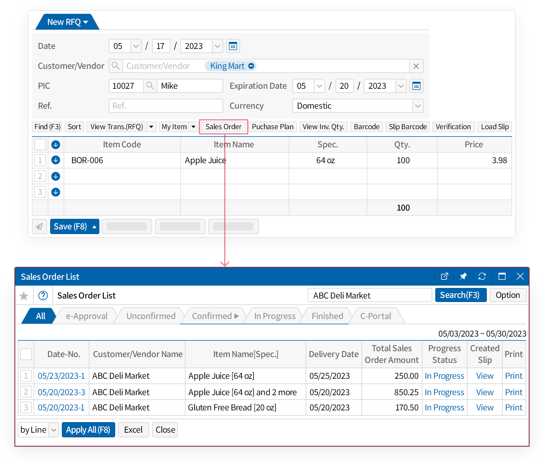 Convenient work processing in line with Purchasing tasks