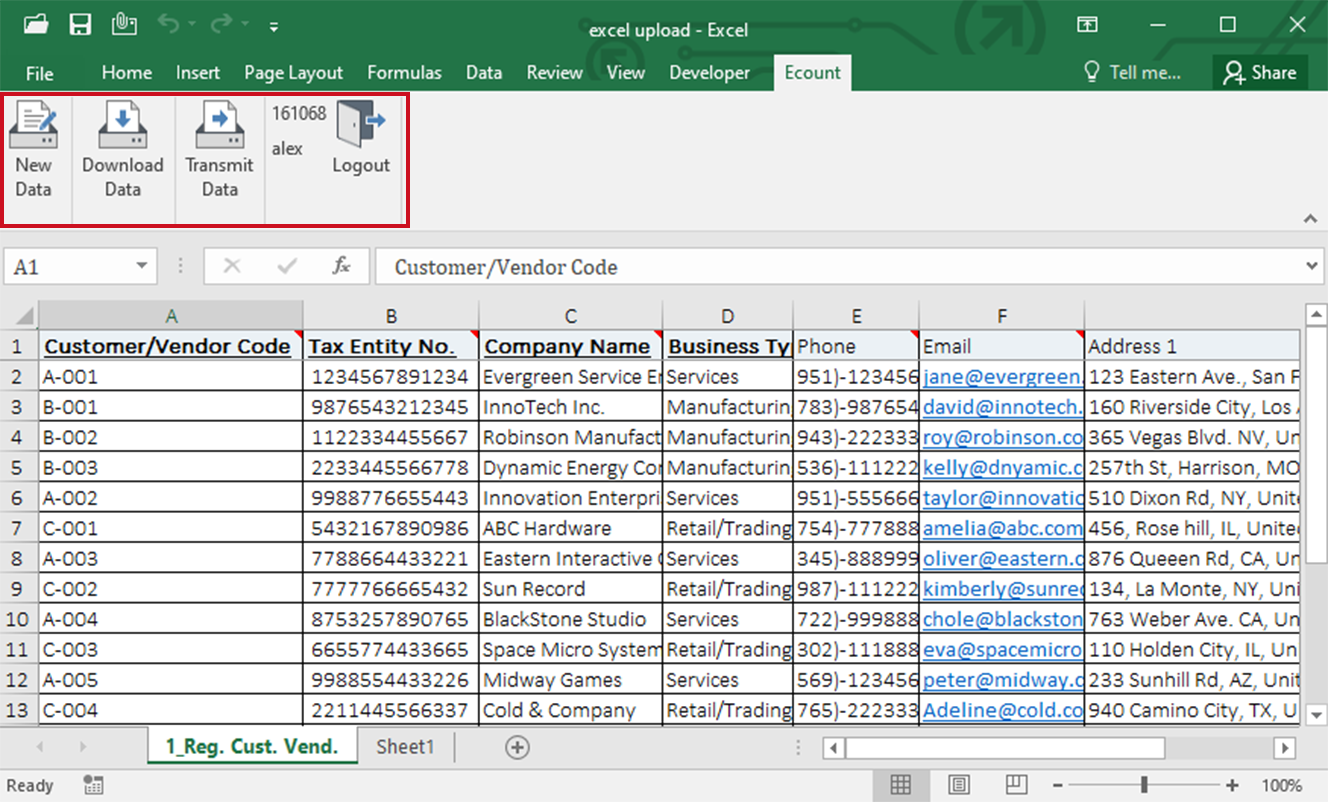 Register and manage multiple customers/vendors