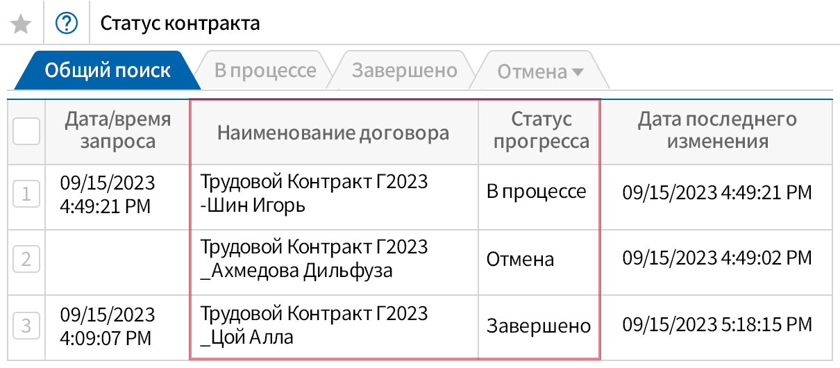 Проверка этапов выполнения контракта