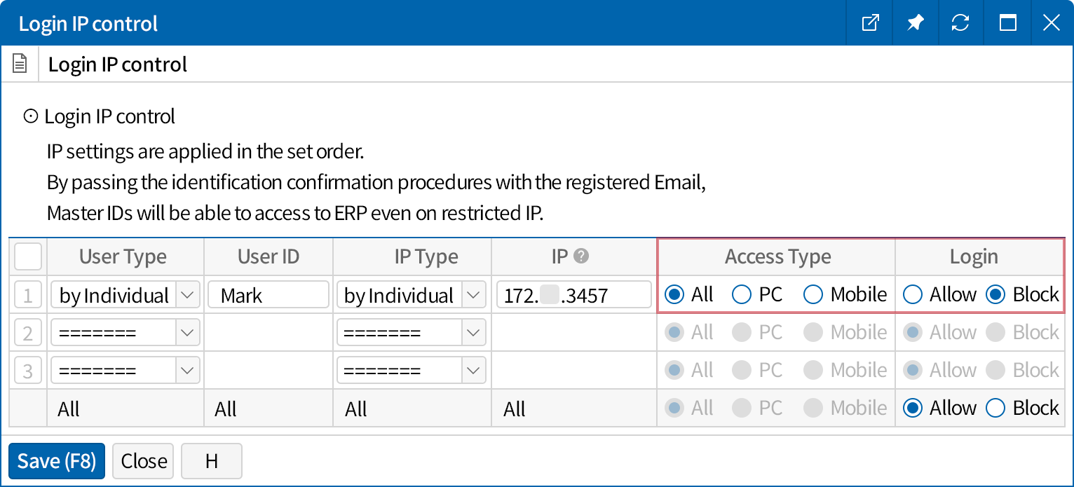 Users can set up their own security