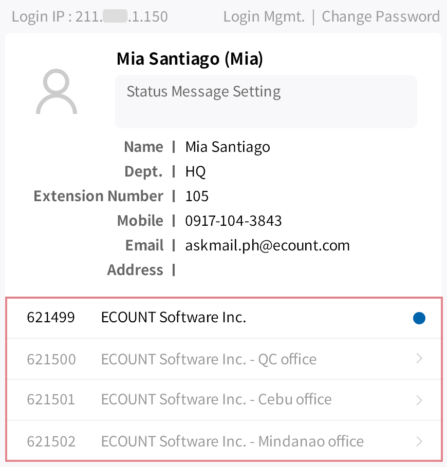 Easily access the data of each branch through multi-login feature
