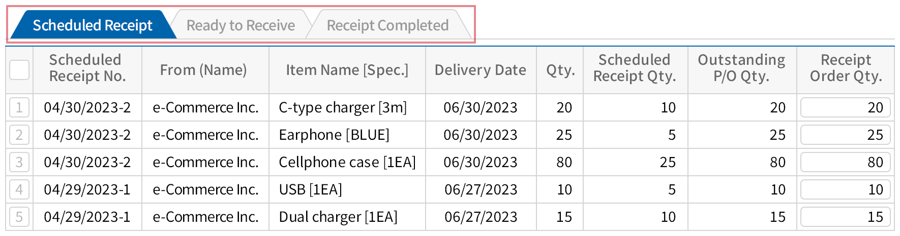 Real-time inventory and scheduled receive/release management