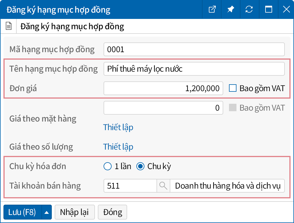Đăng ký hạng mục hợp đồng
