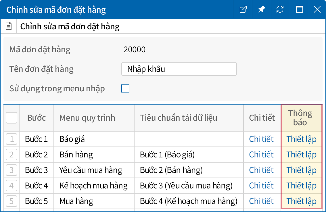 Gửi thông báo theo từng công việc