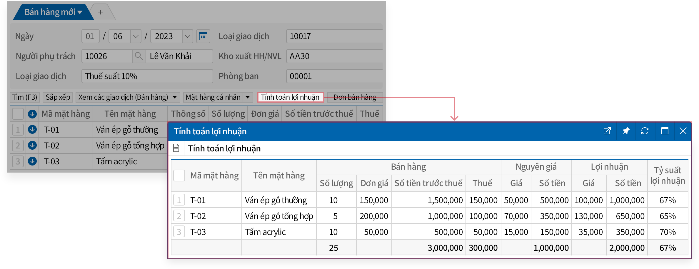Kiểm tra trước tỉ suất lợi nhuận