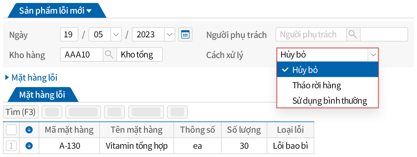 Phương pháp quản lý hàng lỗi chi tiết