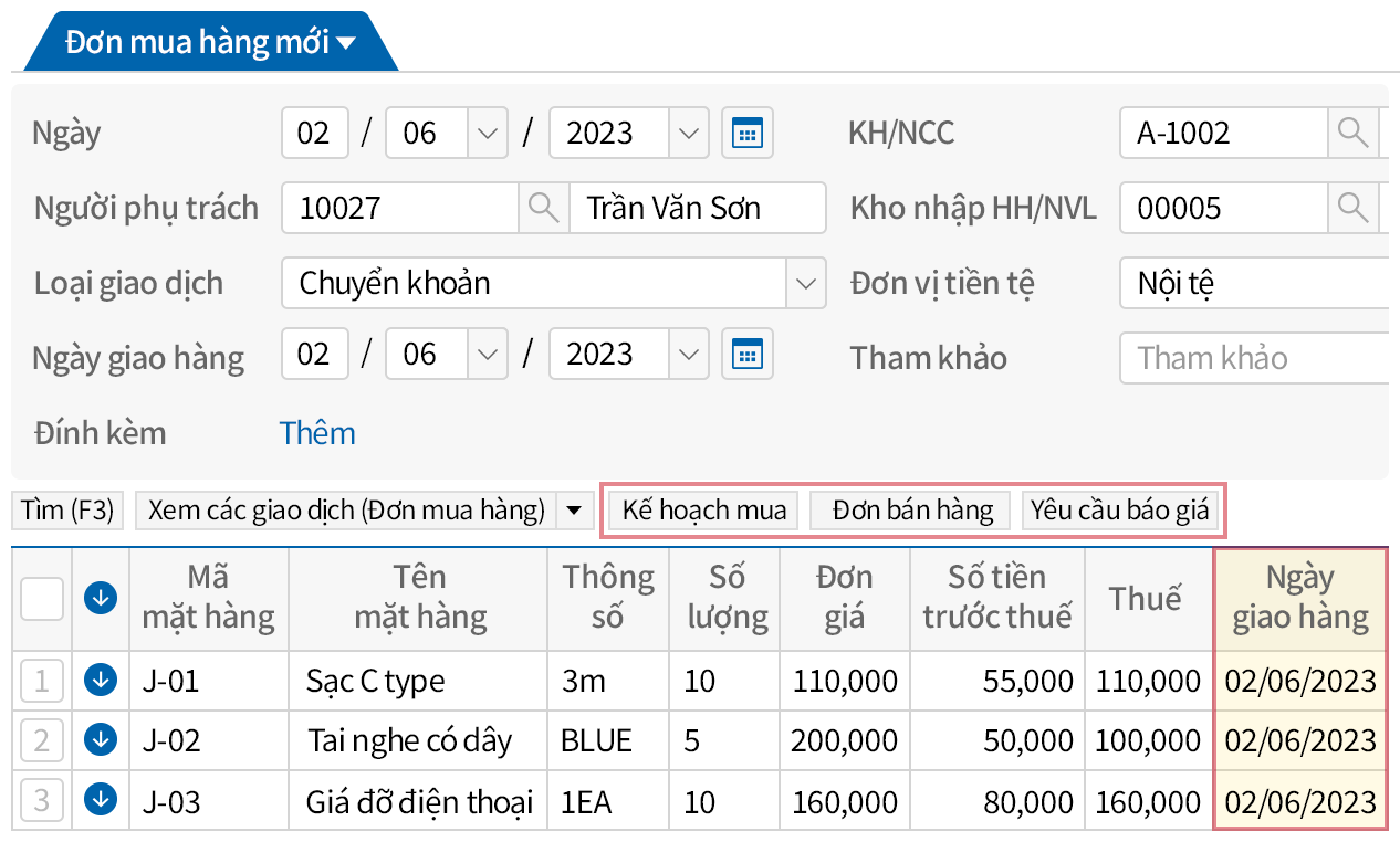 Phương thức nhập đơn mua hàng hiệu quả