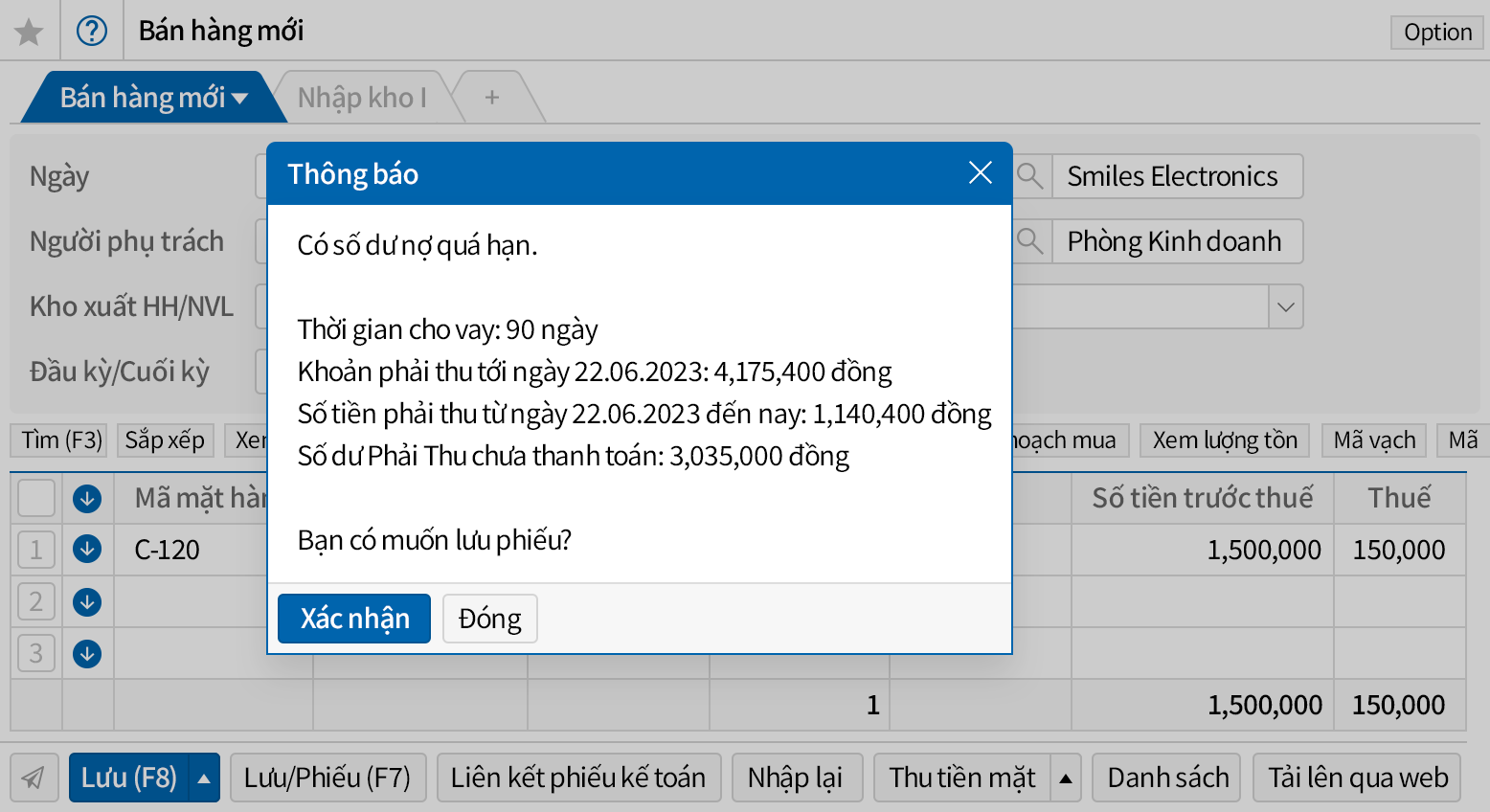 Quản lý hạn mức tín dụng của khách hàng