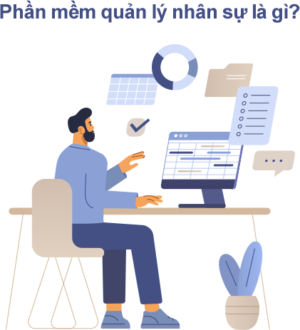 Minh họa phần mềm quản lý nhân sự HRM giúp doanh nghiệp quản lý hồ sơ nhân viên, chấm công, tiền lương